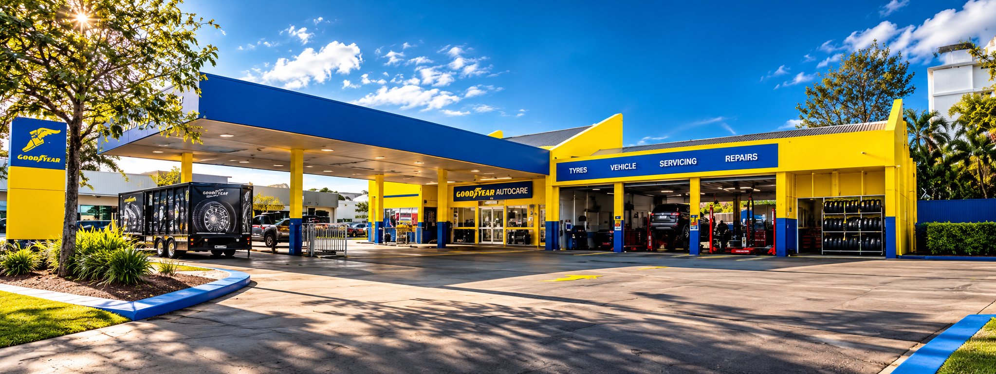 S & M Tyres workshop and forecourt